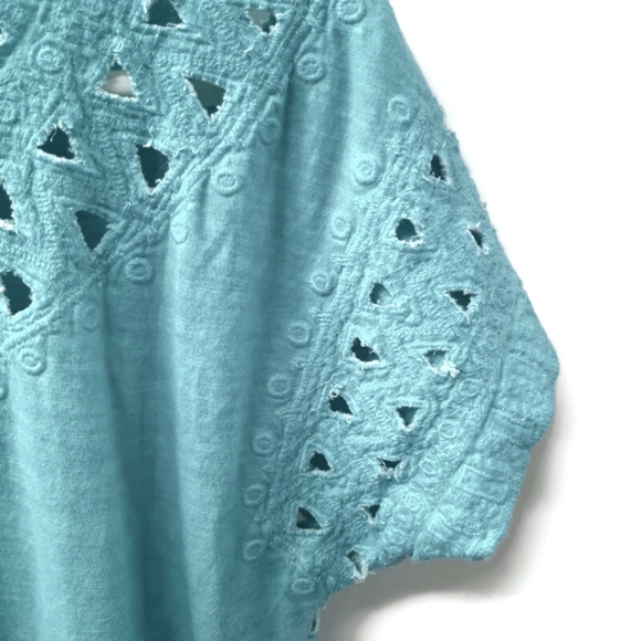 Soft Surroundings turquoise knit top medium - Picture 4 of 9